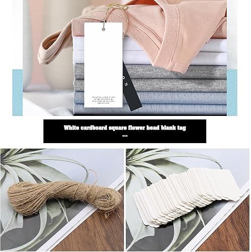 100pcs étiquettes en carton kraft Blanc cœur Étiquettes de Prix avec cordon chanvre 4 x 2 CM pour mariage cadeau party - Nail Gallerys