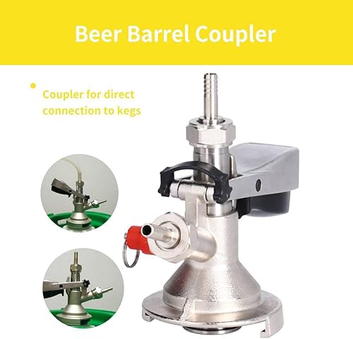 Coupleur de Fût de Bière, Distributeur de Robinet de Fût de Bière en Acier Inoxydable G5/8, un Coupleur avec Soupape de Décharge, Accessoire de Vin, Peut être utilisé avec les - Nail Gallerys