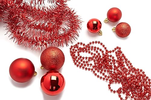 Heitmann Deco Kit de décoration pour l'arbre de Noël, Or, 45 pièces, avec cimier de Sapin, Boules, chaînes de Perles et guirlandes, en Plastique. - Nail Gallerys