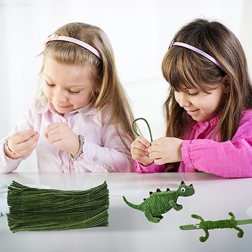 ALLOMN 200 Pièces Cure-pipes pour L'artisanat, 30 cm Cure-pipes pour Bricoler Fil Chenille Cure-pipe Vert Fil Cure-pipe pour Décorations Artisanales Cure-pipe pour Projets De Bricolage - Nail Gallerys