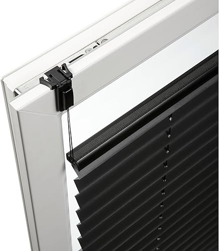 GARDINIA Support pince pour Stores plissés Concept, Compatible avec les stores plissés Concept et les stores plissés alvéolés, Sans perçage, Réglable (12-25 mm), plastique, Noir, 4 pièces - Nail Gallerys