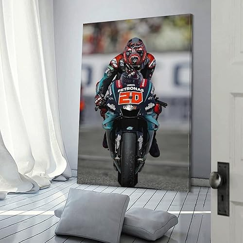 ZZXCHG Impressions sur toile 60x90cm Fabio Quartararo Racer Cool Poster Canvas Wall Art Room Pictures for Bedroom Gifts Decor Senza Cornice - Nail Gallerys