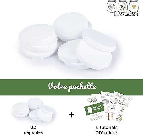 DIY Creation - 24 Couvercles pour Pot de Yaourt La Laitière et autres bocaux en verre de diamètre 56mm - Fabrication Française - Clipsables, Hermétique, Étanches - Sans BPA, Qualité Alimentaire - Nail Gallerys