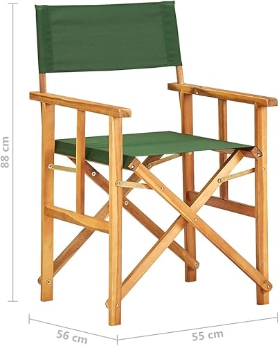 vidaXL Chaises de metteur en scÃƒ¨ne 2 pcs Bois Massif d'acacia Vert - Nail Gallerys