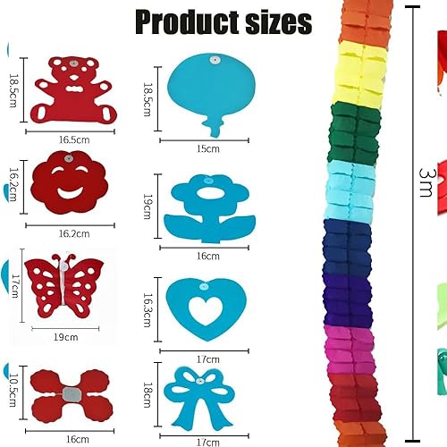 SCHYIDA 8 PCS Guirlandes Décoration Bannière Colorées Guirlande en Papier Colorées Décoration à Suspendre 3 Mètre Trèfle à Quatre Feuilles Guirlandes pour Carnaval Fête Anniversaire Mariage Noël - Nail Gallerys