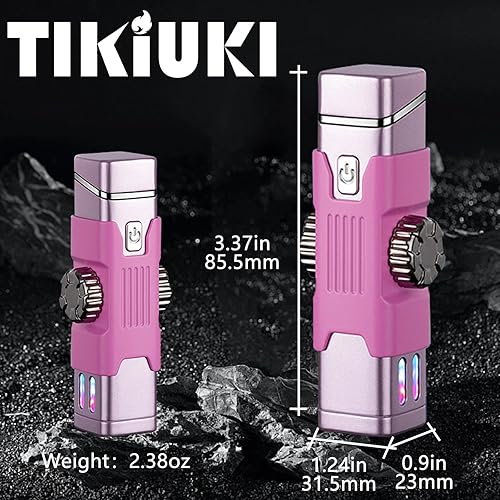 TIKIUKI Briquet électrique Briquet Tempête Rechargeable Briquet à Arc Plasma Briquet Résistant Au Vent avec Indicateur De Batterie Utilisé pour Bougies Approprié Au Camping Extérieur, Barbecue （Rose） - Nail Gallerys