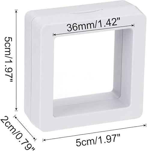 sourcing map Lot de 4 présentoirs flottants 3D pour bagues, colliers, bracelets, boucles d'oreilles - 5 x 5 x 2 cm - Blanc - Nail Gallerys