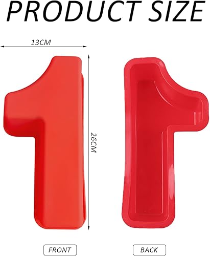 1 moule rouge chiffre 1 moule grand nombre moule chocolat fondant silicone moule à gâteau numéro DIY moule à gâteau adapté à la fabrication d'aliments et d'artisanat - Nail Gallerys