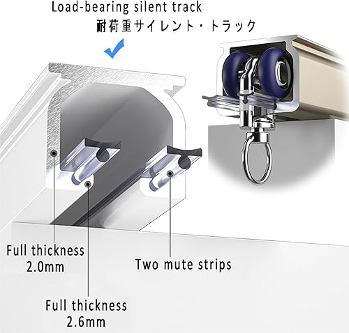 Tringle À Rideaux Double Résistante De 1-6 M, Rail De Rideau De Séparation De Pièce, Séparateur De Pièce Silencieux pour Fenêtres De Balcon, Salon, Chambre À Coucher, Rail De Rideau En Aluminium (Col - Nail Gallerys