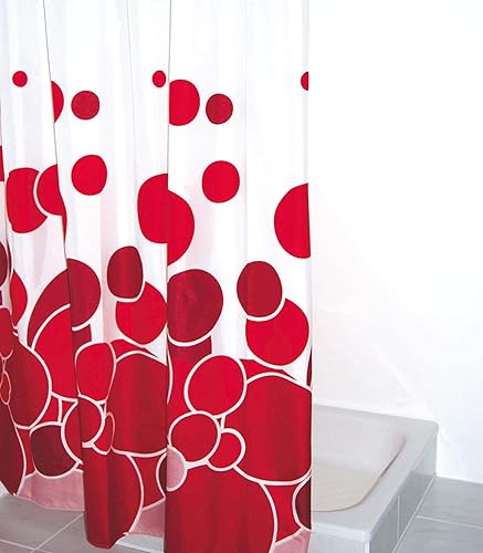 Ridder Kani 403076 Rideau de douche textile Rouge 180 x 200 cm - Nail Gallerys