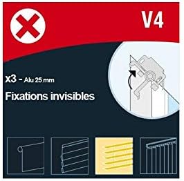 MADECOSTORE 3 Fixations pour Store vénitien Aluminium 25mm - V4 Métal - Nail Gallerys