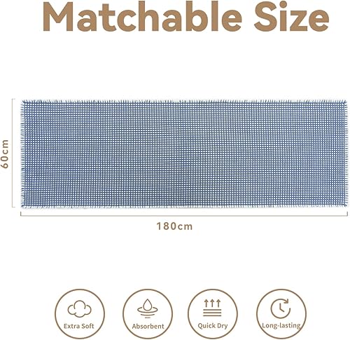 SIXHOME Tapis de Salle 60 x 180 cm de Bain gaufré Tapis de Sol Super Absorbant, antidérapant et Lavable en Machine - Nail Gallerys