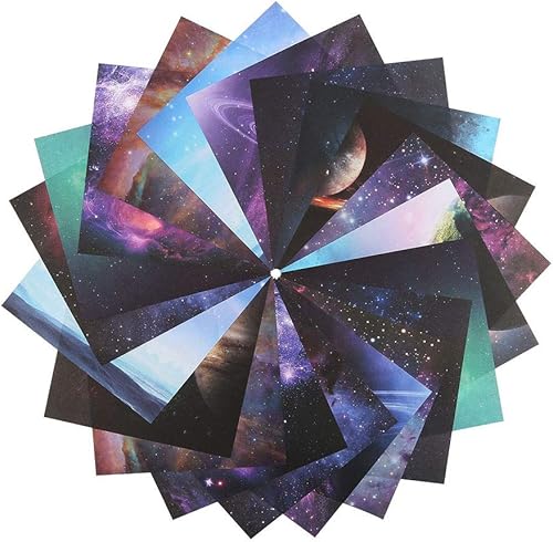 140 Feuilles de Papier Origami Ciel étoilé Motif de lune Ppapier de Couleur Pliable Couleur Simple à Double Face Origami Artisanat Décoration de la Maison (15×15 cm) - Nail Gallerys