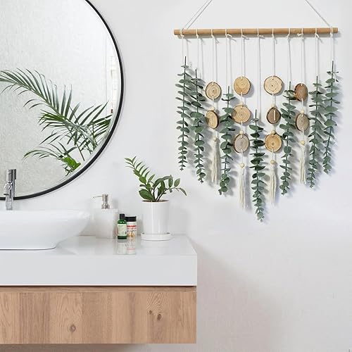 BTBHIHO Tapisserie murale (43 x 50 cm), étagère de rangement de style bohème, tapisserie tissée à la main pour coton, salon, chambre à coucher, table de chevet, balcon, décoration murale - Nail Gallerys