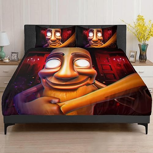 Parure de lit pour enfant - Tung Tung - 135 x 200 cm - En microfibre - Avec housse de couette et 2 taies d'oreiller - Avec fermeture éclair - Cadeau pour fans de jeux (Tralero Tralala) - Nail Gallerys