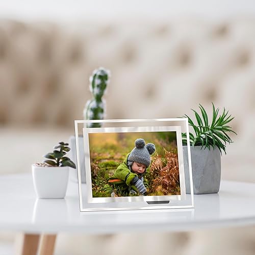 2 PCS Cadre Photo en Verre 10x15, Cadre Photo Verre Transparent, Cadre Photo 10x15 Argenté, Cadre Photo Mariage Portrait, Cadre Photo de Bureau, Anniversaire Cadeau de Noël, Horizontal ou Vertical - Nail Gallerys