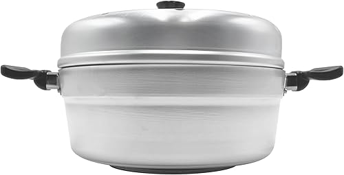 Pentole Agnelli FAMR8626 Nonna Aurelia Oven for Cakes in BLTF Aluminum with lid and Iron Plate, Silver, 26 cm - Nail Gallerys