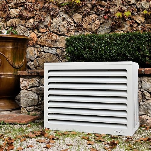 DECOAIRCO - Cache climatiseur extérieur métal - Cache clim, pompe à chaleur, protection groupe extérieur - Pose murale ou au sol - Taille M - Anthracite - Nail Gallerys