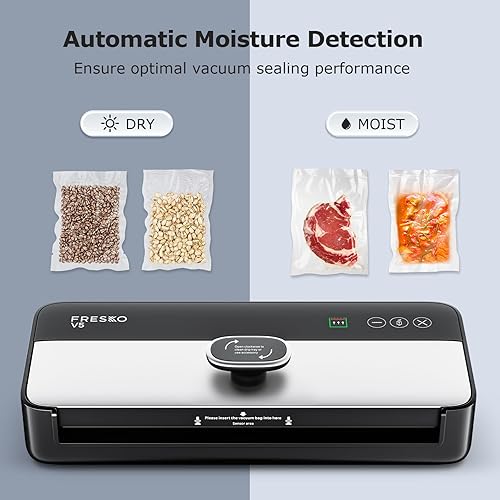 Fresko Automatique Machine/Appareils de Mise Sous Vide Humides et Secs, Sous Videuse Alimentaire avec LED Intelligente et 10 Sacs Vide (V5) - Nail Gallerys