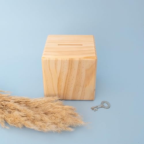 Bärenfreunde - Tirelire pour enfant en bois avec serrure en métal – Tirelire à économiser pour les rêves d'enfants, naissance et anniversaire pour les petits (naturelle) - Nail Gallerys