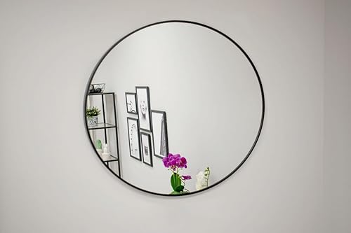 NMK HOME Miroir rond 40 cm - Miroir mural décoratif avec cadre doré pour salle de bain, lavabo, salon et chambre à coucher - Nail Gallerys