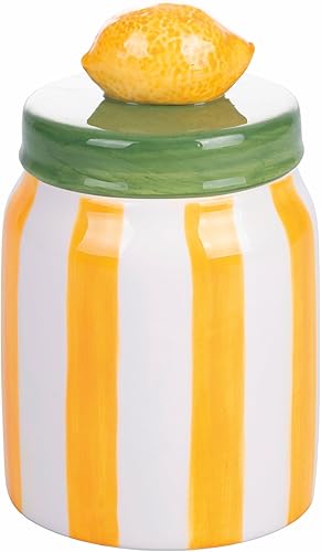 Villa d'Este Home Tivoli 2001 Pot en céramique 600 ml, couvercle design citron, Fruit Life - Nail Gallerys