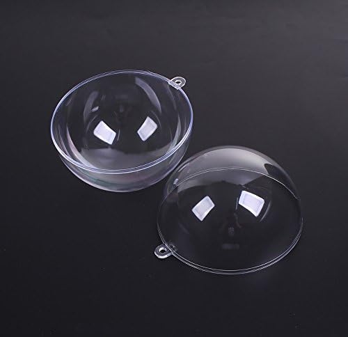 Rhinestone Paradise Lot de 20 boules en plastique transparent de 9 cm x 9 cm - Boules en acrylique - Boules de Noël à suspendre, boules de Noël à remplir - Décoration de fête transparente - Nail Gallerys