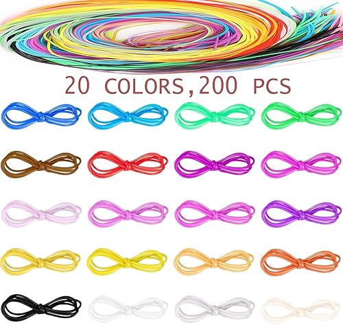 DXRPO Scoubidou Fil de 200 Rubans Scoubidou Fil Paillettes Crochet, Bricolage, Pour Ttravaux Manuels Pour Bracelets, Colliers, Porte-Clés (20 Couleurs) - Nail Gallerys