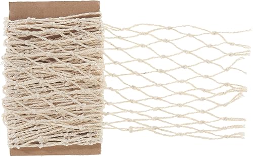 VBS Bande de filet de pêcheur nature 13 x 100 cm - Bande de filet robuste pour décoration, projets de bricolage, pêche, décoration maritime, projets DIY, fête à thème pirate, chambre d'enfant - Nail Gallerys