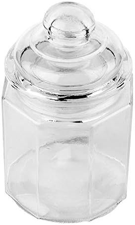 Bonbonnières en verre | Lot de 2 | octogonales | avec couvercle en verre | 8 cm x 8 cm x 12,5 cm | Capacité : 230 ml. - Nail Gallerys