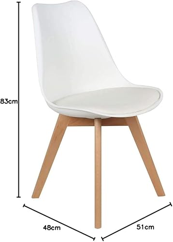 AltoBuy MEDALINE - Lot de 4 Chaises Scandinaves Blanches - Nail Gallerys