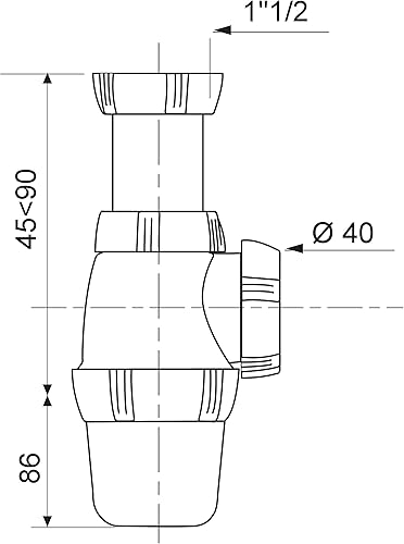 Wirquin 30723115 Siphon d'évier classique ⌀40 mm réglable en hauteur, blanc - Nail Gallerys