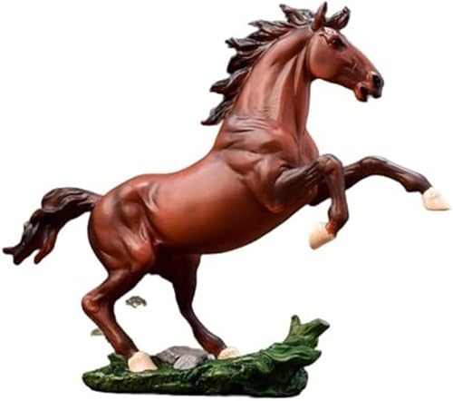 KUKUUU Statue de cheval qui court Feng Shui, sculpture porte-bonheur pour la maison, le salon, la chambre à coucher, le bureau (rouge) - Nail Gallerys