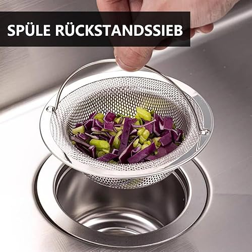 Dreamil Lot de 2 tamis d'évier avec poignée en acier inoxydable - Protection contre les obstructions - Pour évier de cuisine et attrape-cheveux (11 x 8 x 2 cm) - Nail Gallerys