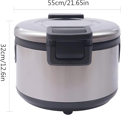 Cuiseur à riz 19 l en aluminium - Double réglage de la température - Revêtement antiadhésif - Avec fonction de maintien au chaud - Pour le riz et la soupe - Nail Gallerys