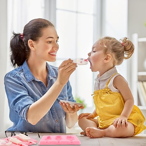 Shyllin 3PCS Enfant Moule à Glace, Moules à Glace Sans BPA, Moule Popsicle Silicone, avec 20 Bâtonnets de Glace, Maison Moule Glace, Réutilisables Moule Crème Glacée pour Crème Glacée DIY - Nail Gallerys