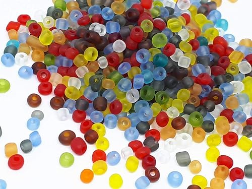 500 PERLES DE ROCAILLE Multicolore MAT GIVRE Diametre 4 mm 6/0 - CREATION - Nail Gallerys