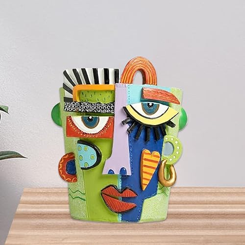 Flkiglm Pot De Visage Tête pour | Tête De Planteur Colorée - Support pour 15cm en Résine Artistique - Déco d'Intérieur pour Jardin et Terrasse - Nail Gallerys