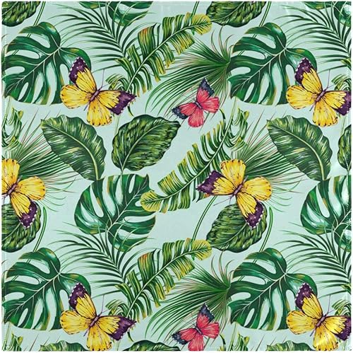 Kcldeci Lot de serviettes de table en tissu Motif feuilles de palmier tropicales 1 pièce Motif feuilles de jungle - Nail Gallerys