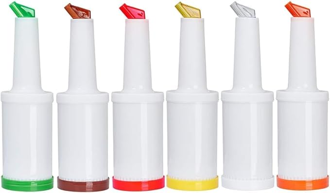 Store N Lot de 6 bouteilles de 1 litre avec becs et bouchons, 950 ml Flow-N-Stow Bar Barman - Nail Gallerys