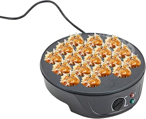Takoyaki Machine,750W Appareil Electrique A Takoyaki Avec 18 Cavités Revêtement Antiadhésif,Température Réglable 32-464°F Pour Chauffer Fruits,Chocolats,œufs,Pâte,Saucisses (Noir) - Nail Gallerys