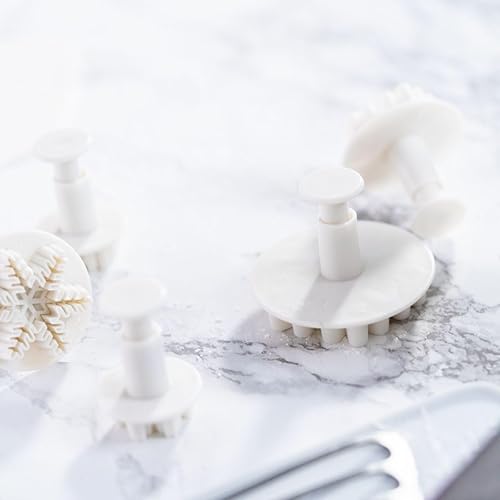 Zenker 43076 Set de 3 emporte-pièces poussoir motif flocon de neige, emporte-pièces de Noël, emporte-pièce, Plastique, Blanc, 2,5 cm - Nail Gallerys