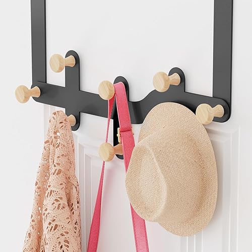 Yumyolk Patère de Porte à Suspendre 6 Crochets pour Chambre Porte Manteau pour Rangement, Vestes, Peignoirs,Sacs à Main et Autres-Blanc - Nail Gallerys