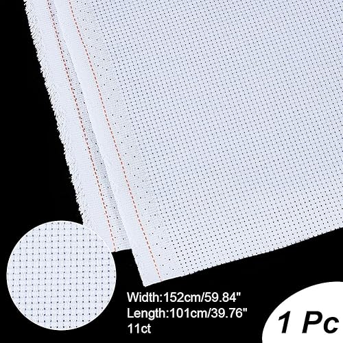 NBEADS 101x152cm Tissus Point de Croix, Toile Aïda Toile Broderie 14CT Toiles Aïda de Reserve Toiles Blanche à Broder Peut Faire des Coussins, des Oreillers, Tricots de Bricolage - Nail Gallerys