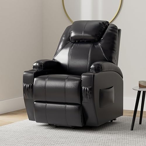 S*MAX Fauteuil de télévision électrique réglable - En cuir synthétique de qualité supérieure - Fonction couchage - Alimenté par moteur OKIN - Poches latérales - Port de charge USB - Marron - Nail Gallerys