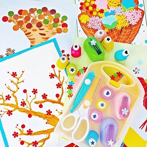 Kit de perforateur créatif pour enfants - Mini perforateurs de papier avec étui - Fabrication de cartes, fournitures de bureau, loisirs créatifs, projets scolaires pour enfants et adultes, cadeau - Nail Gallerys