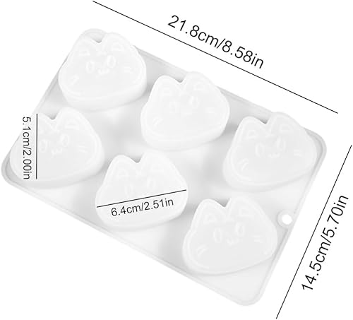 iSpchen Moule en silicone en forme de tête de chat - Moule en silicone - Moule à gâteau fondant - Moule à gâteau pour décoration de gâteaux, gelée, mousse, chocolat - Nail Gallerys