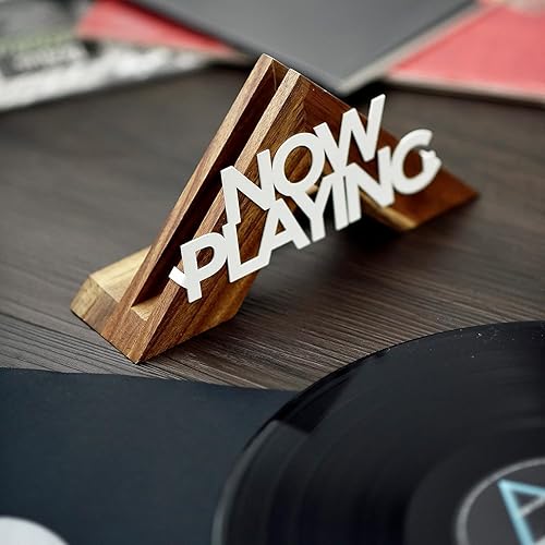 Tapeera Tabletop Now Support d'enregistrement en vinyle - Support pour disques vinyles en bois - Étagère LP - Pas d'assemblage d'outils - Nail Gallerys