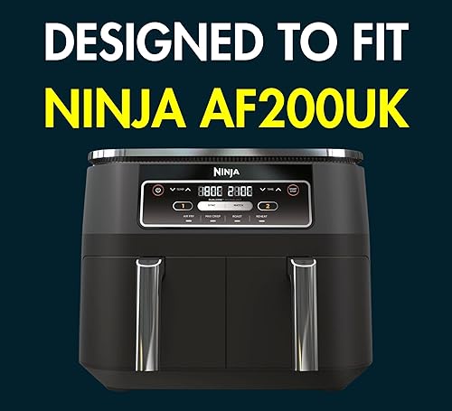 iStock Ltd Ninja AF200UK Lot de 2 doublures en silicone réutilisables pour friteuse à air double zone pour Ninja Foodi 7,6 L | Inserts antiadhésifs | Passe au lave-vaisselle | Sans BPA | Doublure en - Nail Gallerys