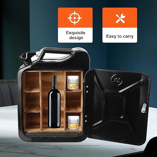 SUDEG Bar à Whisky Schrank, Bar à Whisky Jerry Can 20L,Jerry Can Bar de Noël, Whisky Bar Cabinet pour Hommes, Minibar Verrouillable - Nail Gallerys
